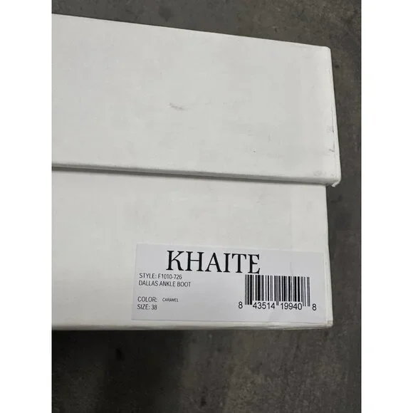 KHAITE Dallas Ankle Boots Caramel Brown Suede - Picture 4 of 10